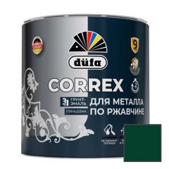 Грунт-эмаль для металла по ржавчине 3-в-1 Dufa (Дюфа) Correx глянцевая RAL-6005 Зеленая мох 2 л