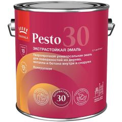 Эмаль алкидная Tikkurila/Tikkivala (Тиккурила/Тиккивала) Pesto 30 полуматовая А 2,7 л