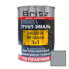 Грунт-эмаль Britz (Бритц) по ржавчине 3 в 1 Стандарт быстросохнущая серая 20 кг