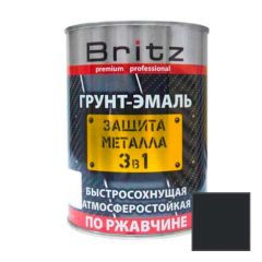 Грунт-эмаль Britz (Бритц) по ржавчине 3 в 1 Стандарт быстросохнущая черная 20 кг