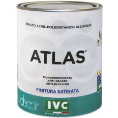 Эмаль акрил-полиуретановая IVC (АЙВИСИ) Atlas Satinato Enamel Bianco сатиновая белая 2,5 л