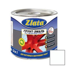 Грунт-эмаль по ржавчине Zlata 3 в 1 Белый 2,6 кг
