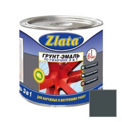 Грунт-эмаль по ржавчине Zlata 3 в 1 Серый 2,6 кг