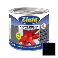 Грунт-эмаль по ржавчине Zlata 3 в 1 Черный 2,6 кг