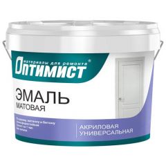 Эмаль акриловая Оптимист E 310 матовая супербелая 3 кг