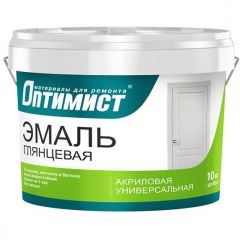Эмаль акриловая Оптимист E 306 глянцевая супербелая 10 кг