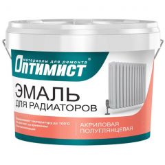 Эмаль акриловая Оптимист E 309 для радиаторов полуглянцевая супербелая 1 кг