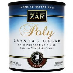 Лак полиуретановый на водной основе Zar Interior Water Base Poly Crystal Clear матовый 0,946 л (34412)