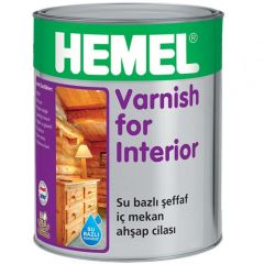Лак для внутренних работ на водной основе Hemel Varnish for Interior полуматовый 5400Н Бесцветный 0,75 л