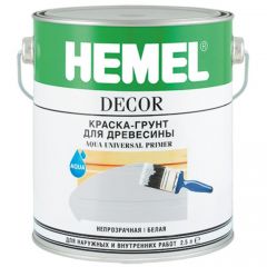 Грунт-краска для древесины на водной основе Hemel Aqua Universal Primer 2010Н белая 2,5 л
