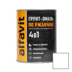 Грунт-эмаль Alfavit (Альфавит) по ржавчине 4 в 1 глянцевая белая 2,6 кг