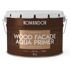 Грунтовка Командор Facade aqua wood primer для защиты древесины от плесени, грибка и синевы 9 л