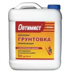 Грунтовка Оптимист акриловая G 102 проникающая 3 л