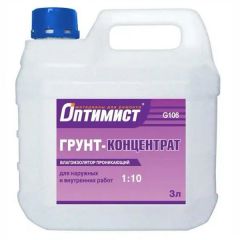 Грунт-концентрат Оптимист 1:10 G 106 влагоизолятор проникающий 3 л