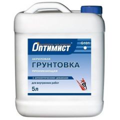 Грунтовка Оптимист акриловая G 101 проникающая для внутренних работ 5 л