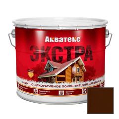 Защитно-декоративное покрытие Акватекс (Aquateks) Экстра для древесины Каштан 9 л