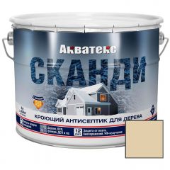 Кроющий антисептик для древесины Акватекс Сканди База А Слоновая кость 9 л