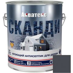 Кроющий антисептик для древесины Акватекс Сканди База А Графит 2,5 л