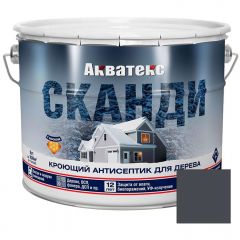 Кроющий антисептик для древесины Акватекс Сканди База А Графит 9 л