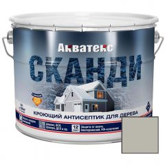 Кроющий антисептик для древесины Акватекс (Aquateks) Сканди База А Альпийское утро 9 л