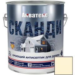 Кроющий антисептик для древесины Акватекс (Aquateks) Сканди База А Топленое молоко 2,5 л