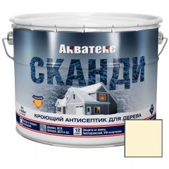 Кроющий антисептик для древесины Акватекс (Aquateks) Сканди База А Топленое молоко 9 л