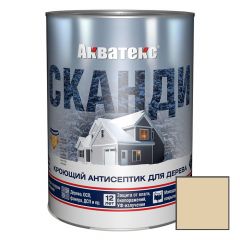 Кроющий антисептик для древесины Акватекс (Aquateks) Сканди Слоновая кость 0,75 л