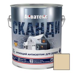 Кроющий антисептик для древесины Акватекс (Aquateks) Сканди Слоновая кость 2,5 л
