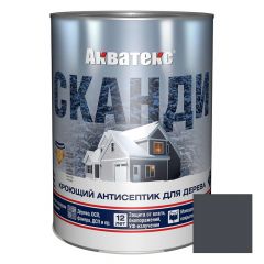 Кроющий антисептик для древесины Акватекс (Aquateks) Сканди Графит 0,75 л
