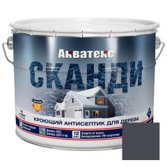 Кроющий антисептик для древесины Акватекс (Aquateks) Сканди Графит 9 л