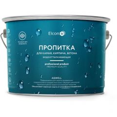 Пропитка с эффектом мокрого камня Elcon (Элкон) Aqwell для камня, кирпича, бетона водоотталкивающая бесцветная 9 л