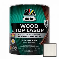 Высокоэффективная пропитка-антисептик Dufa (Дюфа) Wood Top Lasur лессирующая для защиты древесины полуглянцевая 11 Белый 0,9 л