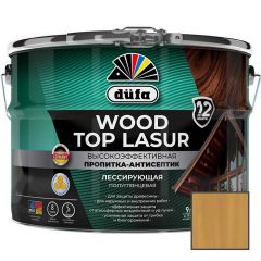 Высокоэффективная пропитка-антисептик Dufa (Дюфа) Wood Top Lasur лессирующая для защиты древесины полуглянцевая 14 Лиственница 9 л