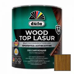 Высокоэффективная пропитка-антисептик Dufa (Дюфа) Wood Top Lasur лессирующая для защиты древесины полуглянцевая 16 Орех 2,5 л