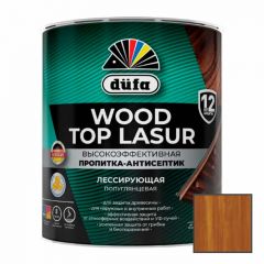 Высокоэффективная пропитка-антисептик Dufa (Дюфа) Wood Top Lasur лессирующая для защиты древесины полуглянцевая 17 Тик 0,9 л