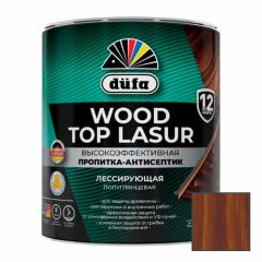 Высокоэффективная пропитка-антисептик Dufa (Дюфа) Wood Top Lasur лессирующая для защиты древесины полуглянцевая 18 Махагон 2,5 л
