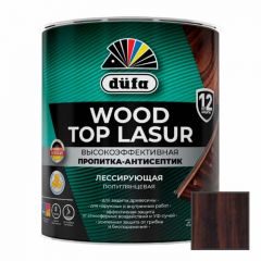 Высокоэффективная пропитка-антисептик Dufa (Дюфа) Wood Top Lasur лессирующая для защиты древесины полуглянцевая 24 Палисандр 2,5 л