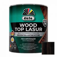 Высокоэффективная пропитка-антисептик Dufa (Дюфа) Wood Top Lasur лессирующая для защиты древесины полуглянцевая 25 Венге 0,9 л