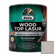 Высокоэффективная пропитка-антисептик Dufa (Дюфа) Wood Top Lasur лессирующая для защиты древесины полуглянцевая 50 Серый 2,5 л