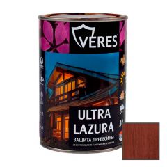 Декоративная пропитка для дерева Veres (Верес) Ultra Lazure Махагон шелковисто-глянцевая 0,9 л