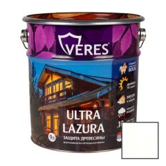 Декоративная пропитка для дерева Veres Ultra Lazure Белый шелковисто-глянцевая 9 л