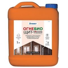 Пропитка Оптимист C 413 Огне-Биощит-1 для защиты древесины от огня и биопоражения I и II группы огнезащитной эффективности Бесцветный 5 л