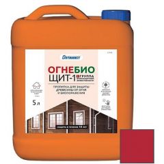 Пропитка Оптимист C 413 Огне-Биощит-1 для защиты древесины от огня и биопоражения I и II группы огнезащитной эффективности Красный 5 л