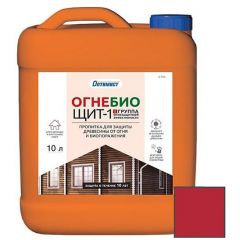 Пропитка Оптимист C 413 Огне-Биощит-1 для защиты древесины от огня и биопоражения I и II группы огнезащитной эффективности Красный 10 л