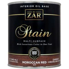 Масло льняное тонирующее Zar Interior Oil Base Stain Морокканский красный (Moroccan Red) 0,946 л (51712)