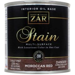 Масло льняное тонирующее Zar Interior Oil Base Stain Морокканский красный (Moroccan Red) 0,236 л (51706)
