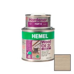 Масло для дерева двухкомпонентное Hemel Wood Oil 2C 3514H Известково-белый А (250 мл) + B (50 мл) 0,3 л