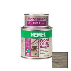 Масло для дерева двухкомпонентное Hemel Wood Oil 2C 3515H Светло-серый А (250 мл) + B (50 мл) 0,3 л