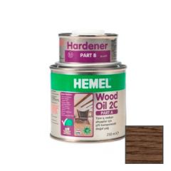 Масло для дерева двухкомпонентное Hemel Wood Oil 2C 3519H Шоколадный А (250 мл) + B (50 мл) 0,3 л