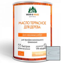 Масло террасное для дерева Wood House (Вуд Хаус) 002 Белый 1 л.